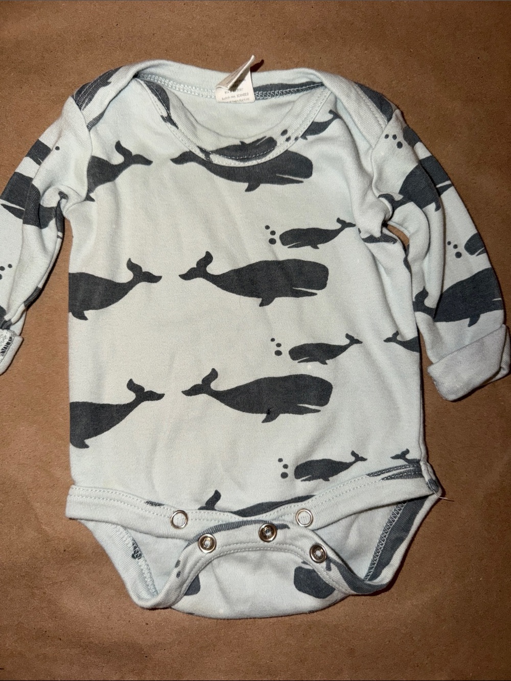 Kate Quinn, organic cotton, long sleeve bodysuit whale print newborn